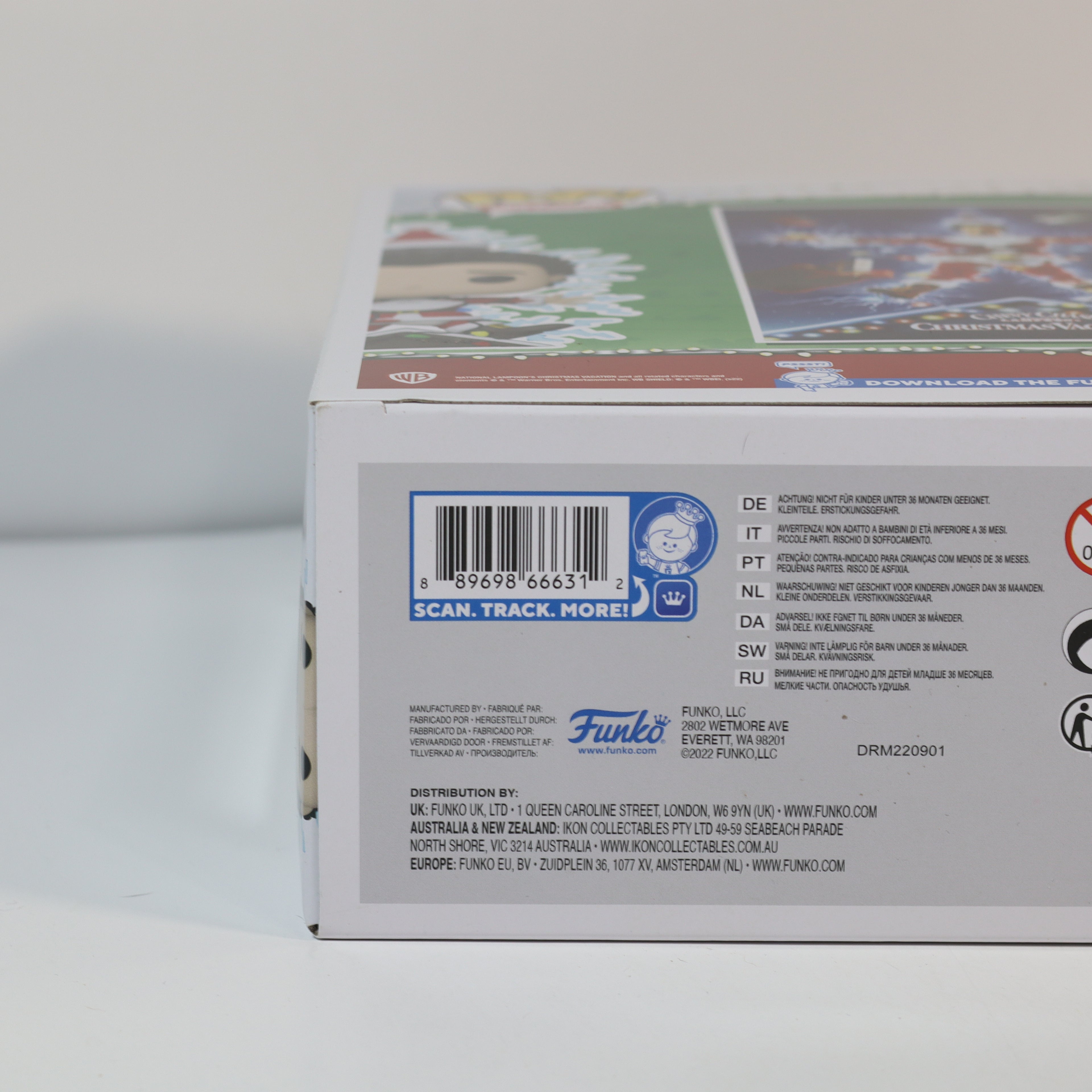 Back of a Funko Pop! vinyl figure box with branding and product details.