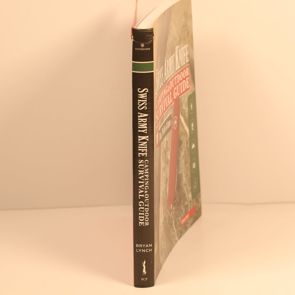 Book titled 'Swiss Army Knife Survival Guide' by Bryan Lynch on a beige background