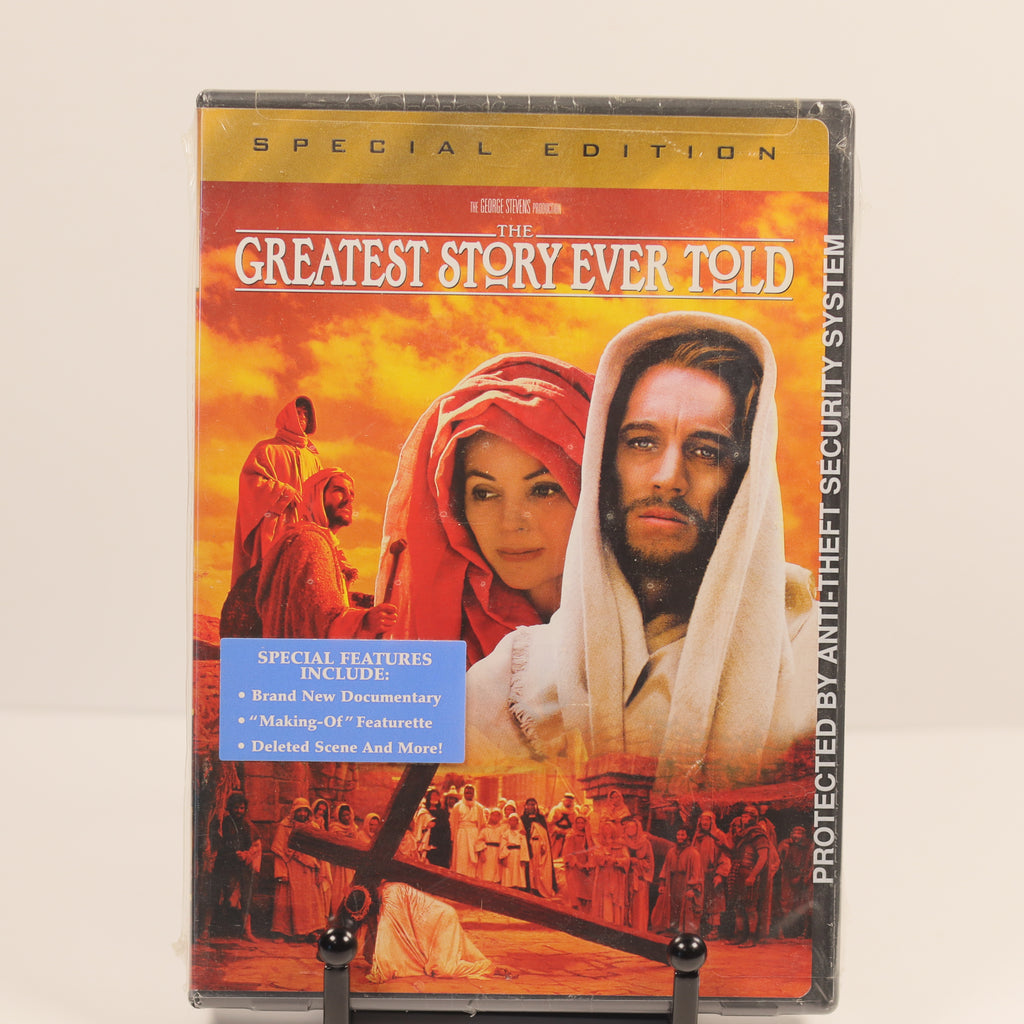 VHS tape cover of 'The Greatest Story Ever Told' with a religious theme