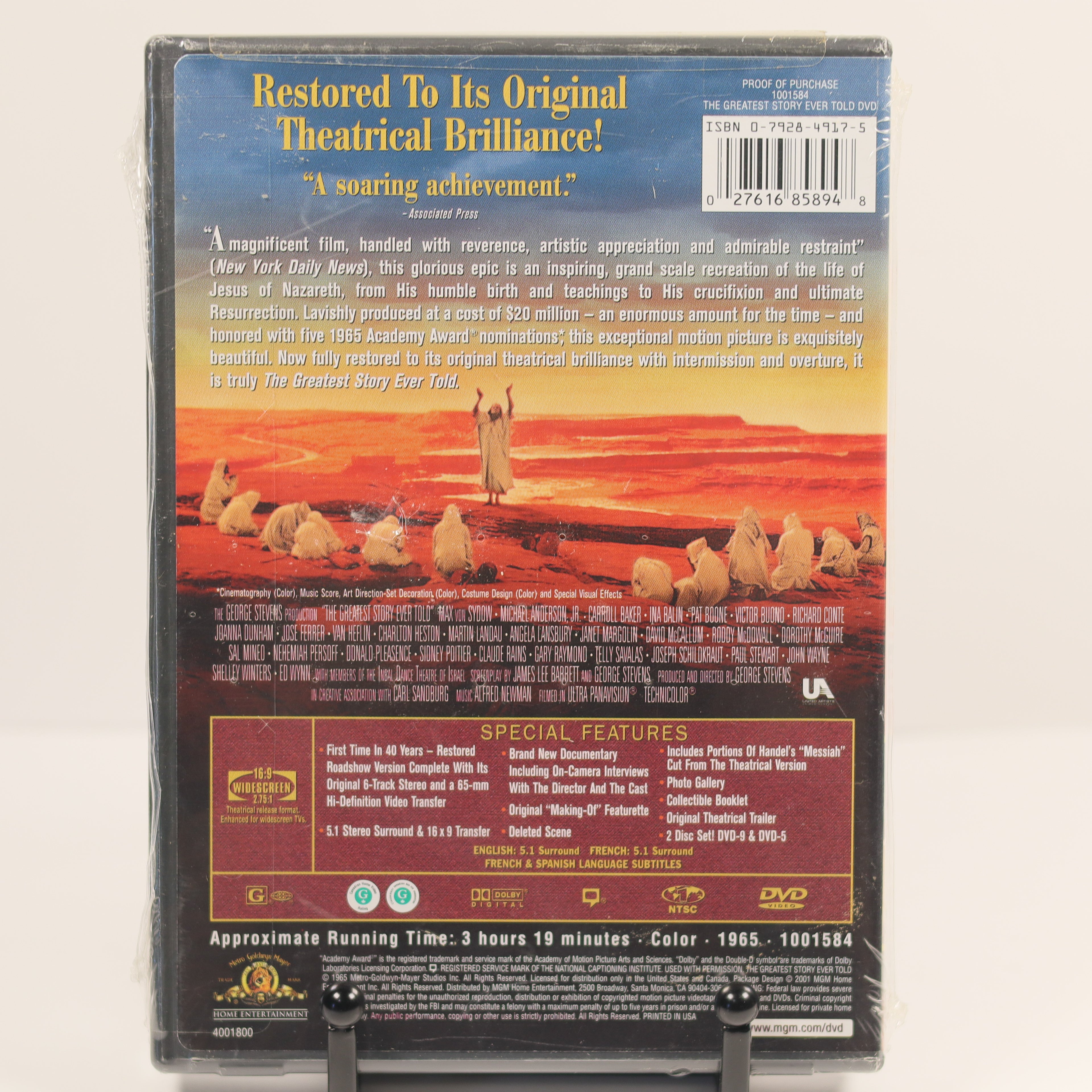 Back cover of a DVD with polar bears and scenic landscape