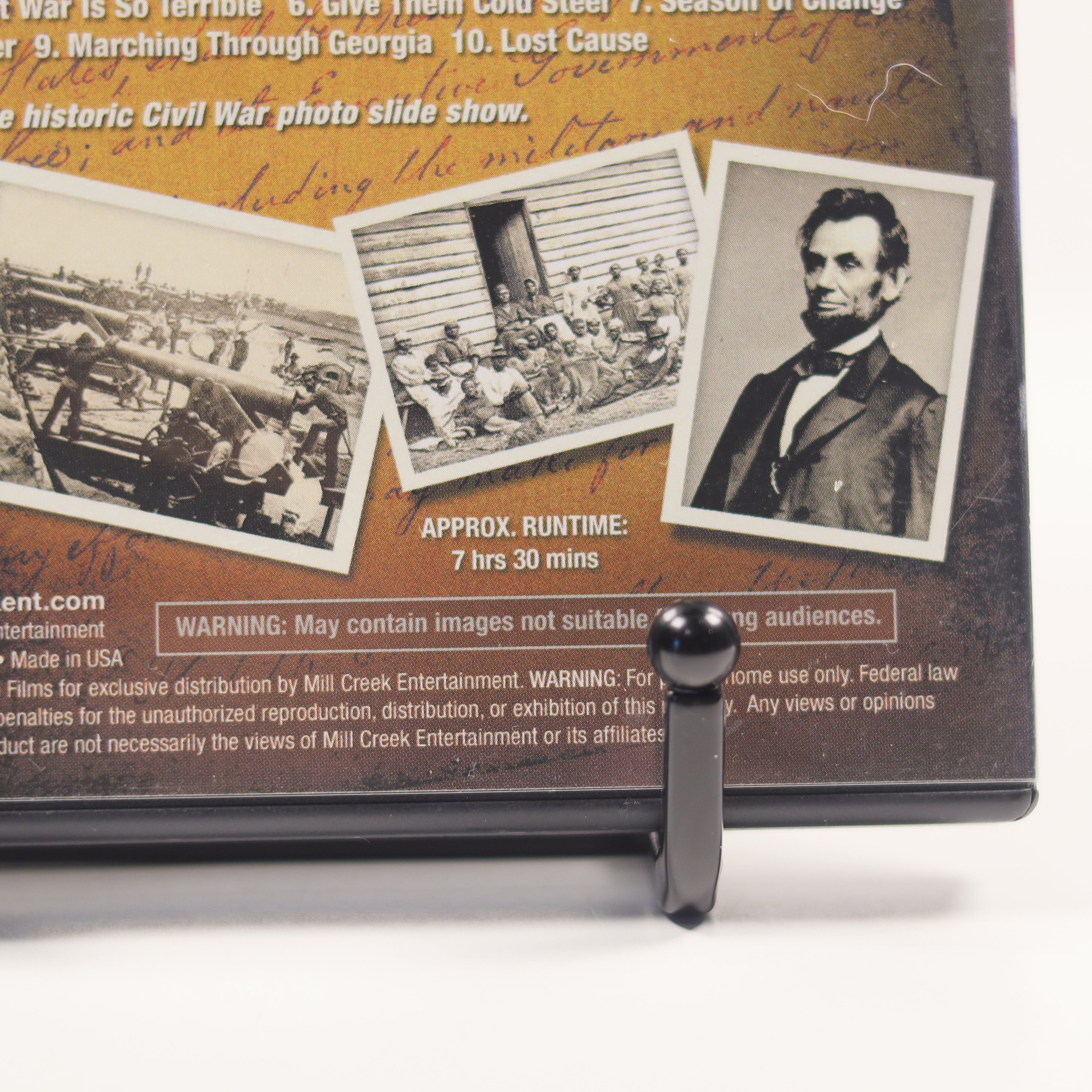 DVD cover with Civil War-themed images and text