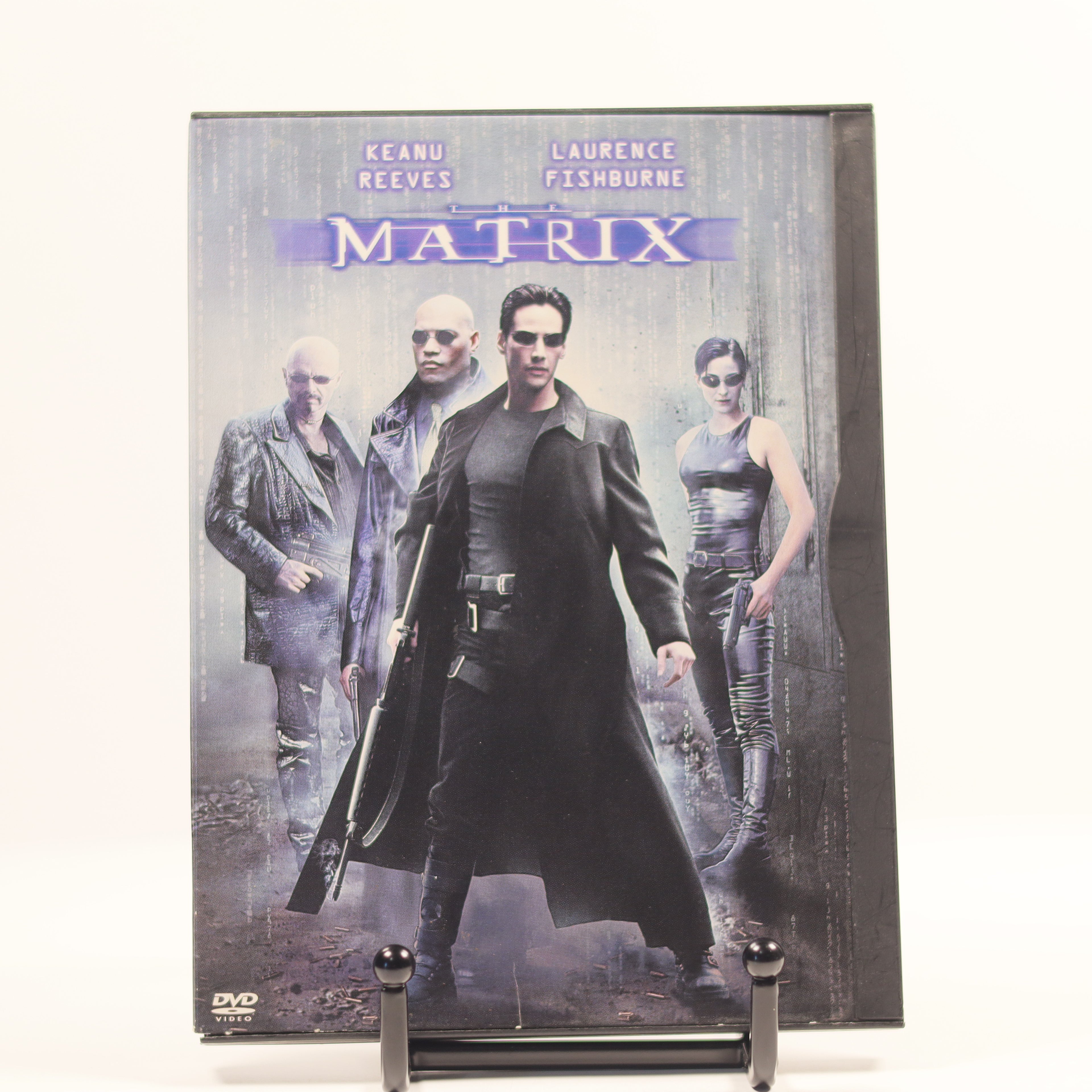 DVD cover of 'The Matrix' featuring Keanu Reeves and Laurence Fishburne.