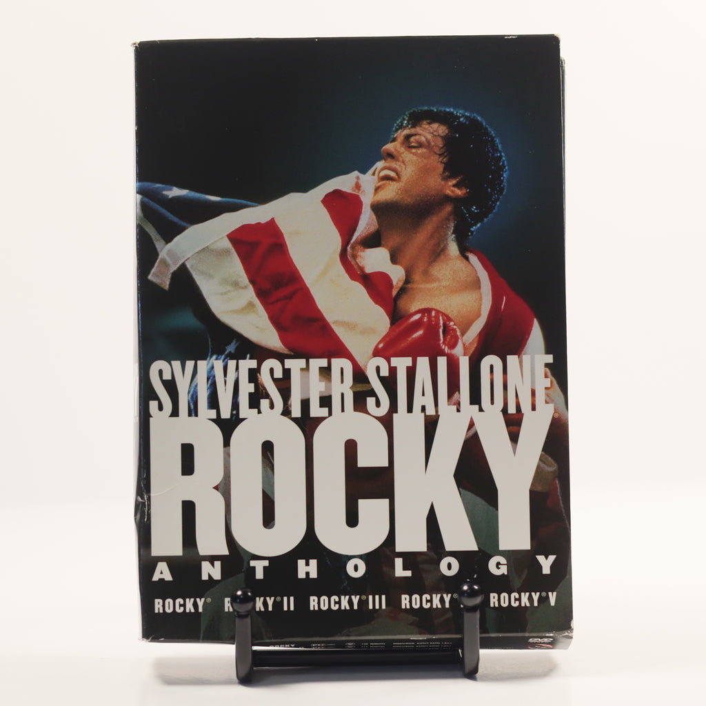 Rocky Anthology DVD set with Sylvester Stallone on a black background