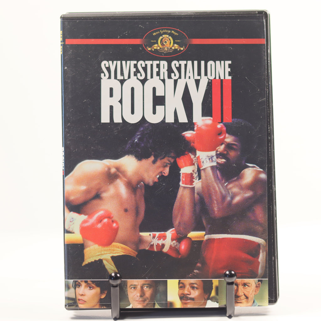 DVD cover of 'Rocky II' featuring Sylvester Stallone and a boxer.