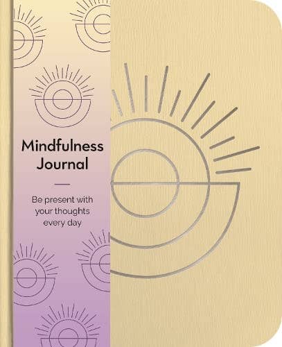 Mindfulness journal with sun design and text on beige cover